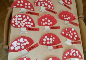 Wystawa pracy plastycznej - muchomory