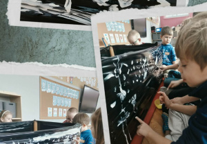 Dzieci malują farbami na folii