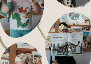 Dzieci prezentują zainteresowania o dinozaurach