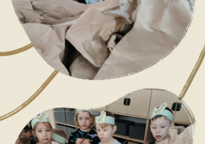 Dzieci oglądają eksperyment - wybuchający wulkan