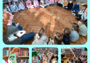 Dzieci podczas warsztatów w bibliotece
