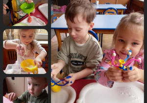Dzieci podczas zabaw sensorycznych