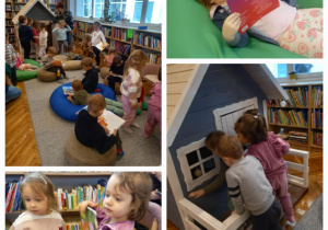 Dzieci przeglądają książki w bibliotece