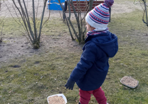 Dziecko z miseczkami z karmą